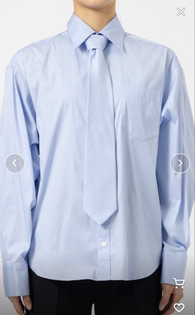 アンスクリアinscrireネクタイ付き 長袖 ホワイトシャツ アンスクリアinscrireネクタイ付き 長袖 ホワイトシャツ