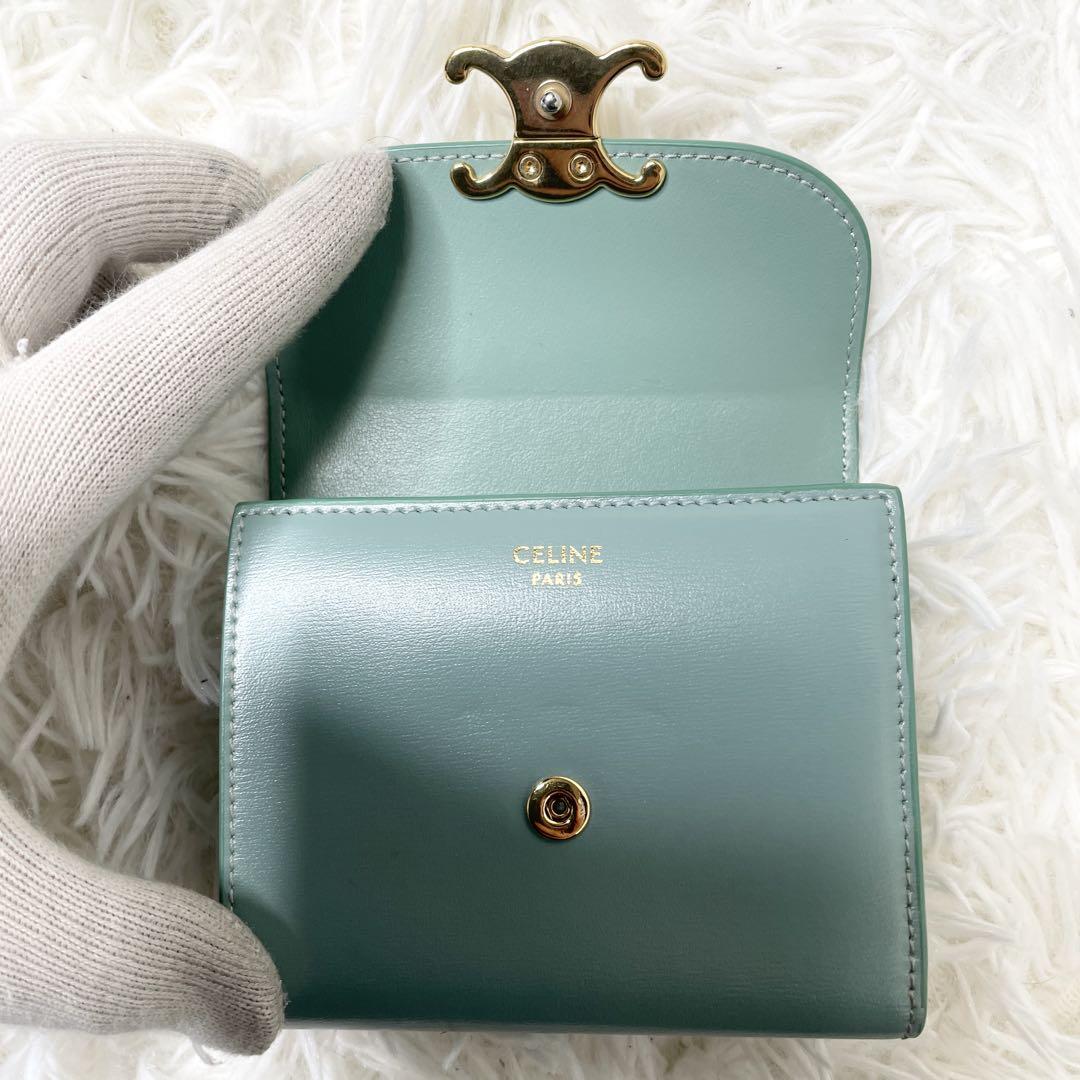 【美品】CELINE セリーヌ マカダム 総柄 トリオンフ 三つ折り財布