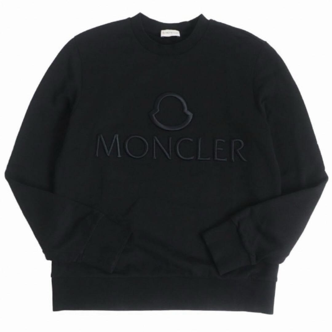 ★定価98,300円★MONCLER 刺繍スウェット Ｌ　モンクレール ブラック