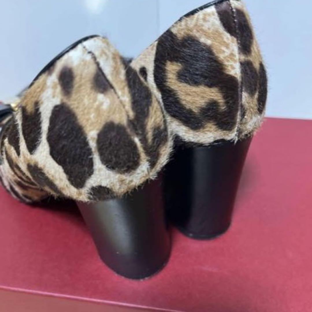 Salvatore Ferragamo ヒョウ柄 パンプス リボン付き サルバトーレフェラガモ Salvatore Ferragamo ☆フラワー柄