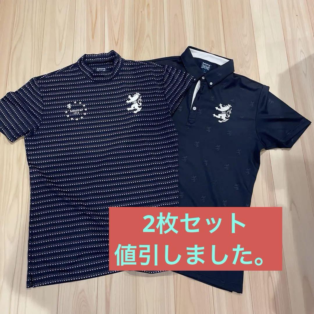 Admiral ネイビー ドット柄シャツ - メルカリ