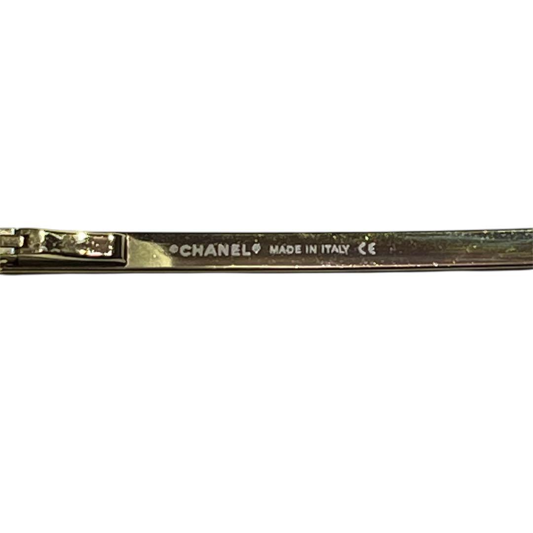 CHANEL シャネル サングラス ココマーク リムレス 金 ラインストーン