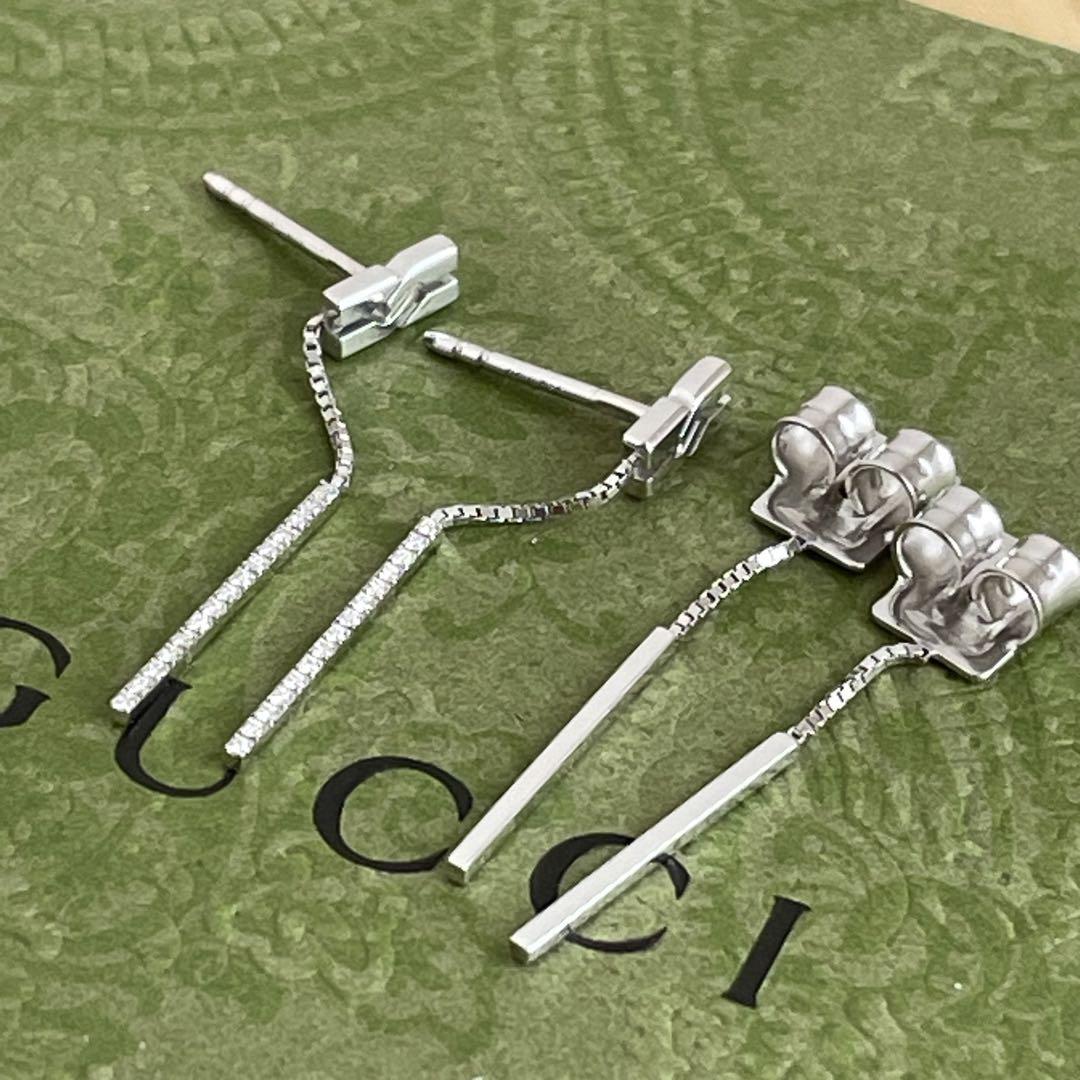 激レア　限定　美品　GUCCI グッチ　ダイヤ　ピアス インフィニティ 18WG
