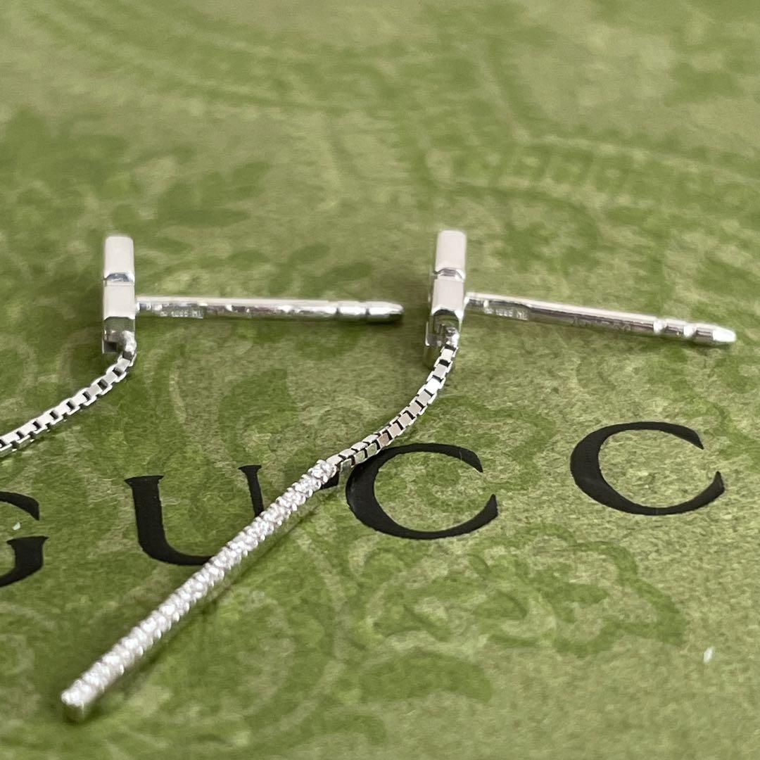 激レア　限定　美品　GUCCI グッチ　ダイヤ　ピアス インフィニティ 18WG