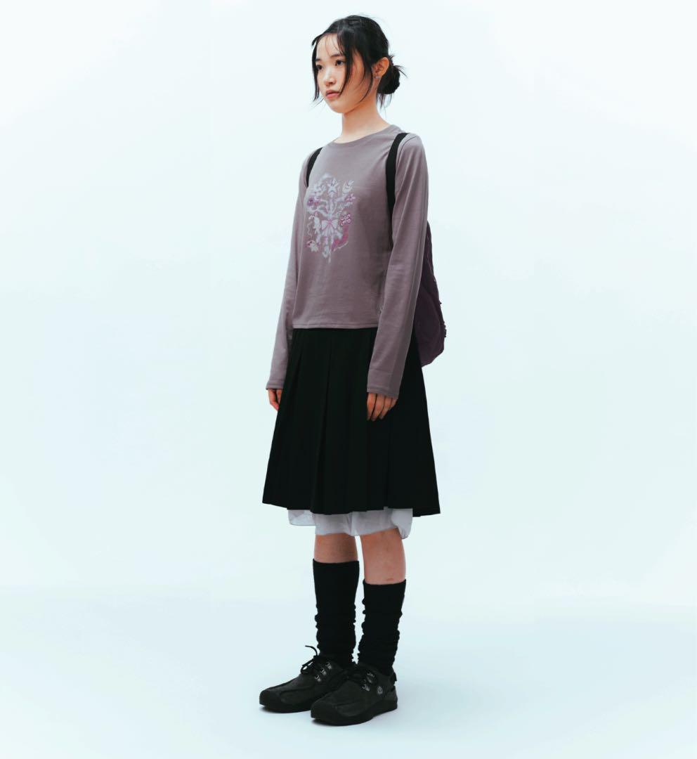 DOUBLE WAISTED PLEATS SKIRT BLACK - coyseio