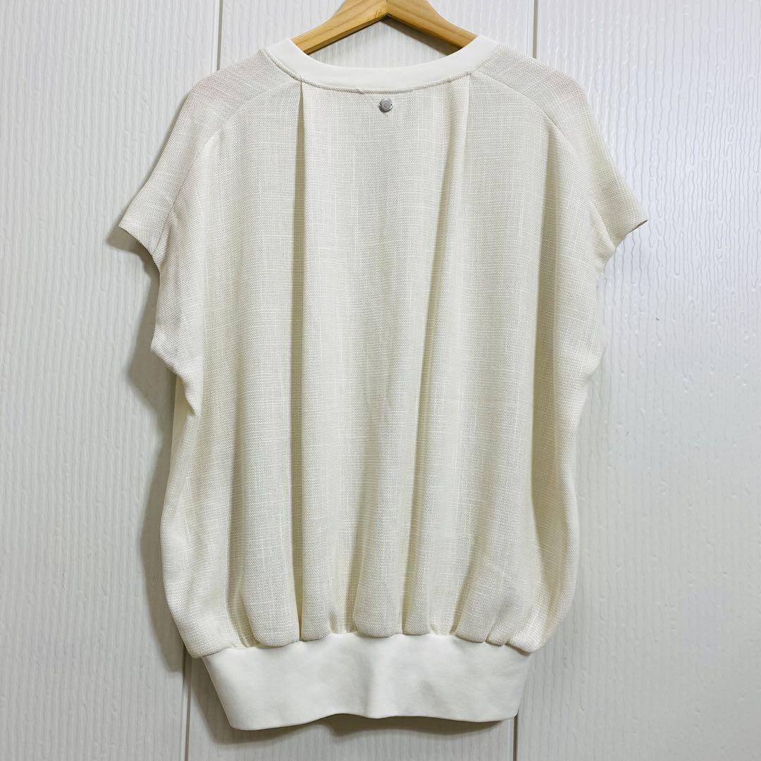 美品 CALMER カルメ ドライジャージー リブブラウス 半袖プルオーバー 黒 美品 CALMER カルメ ドライ ジャージー リブブラウス 半袖プル