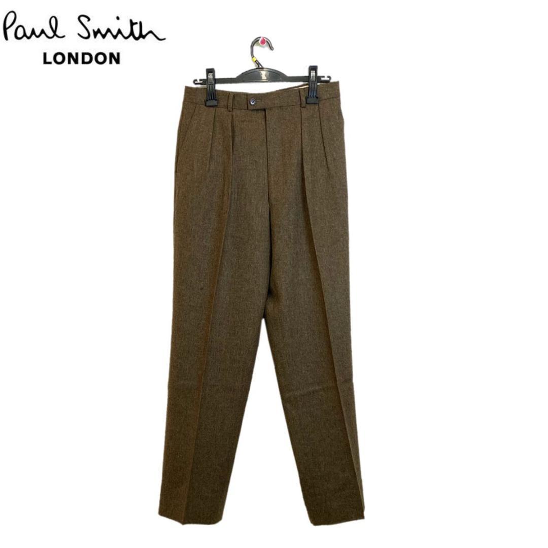 送無程度良好美品【ポールスミス】ウールスラックス パンツ 秋冬 ブラウン