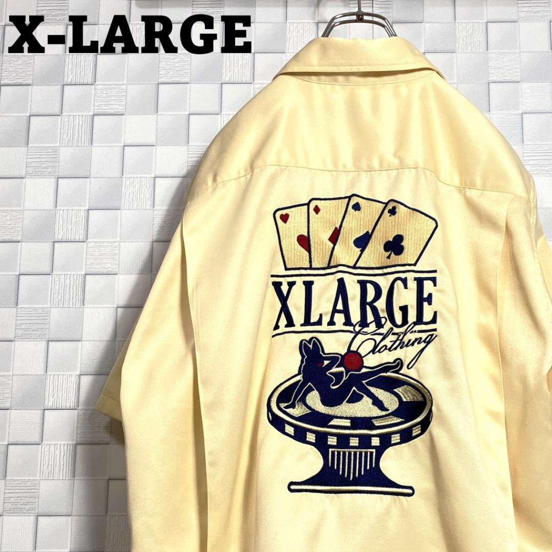 希少カラー XLARGE エクストララージ 開襟シャツ トランプ刺繍 バニー