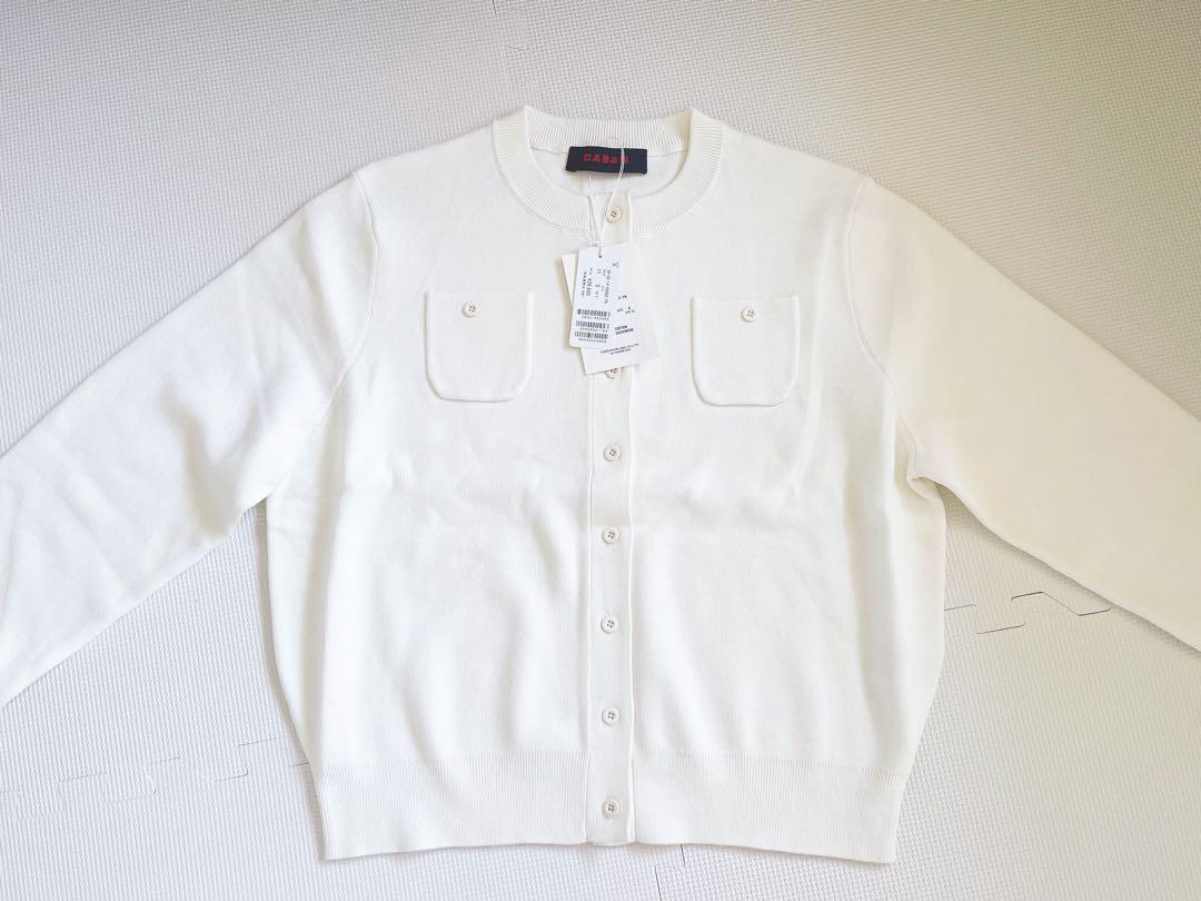 ◉新品（S）タグ付き！CABaN コットンカシミヤ クルーネックカーディガン