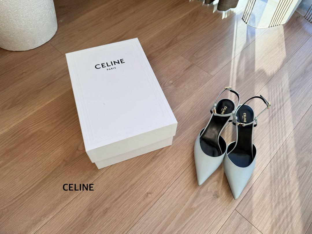 CELINE セリーヌキトゥン トリオンフ ストラップ パンプス