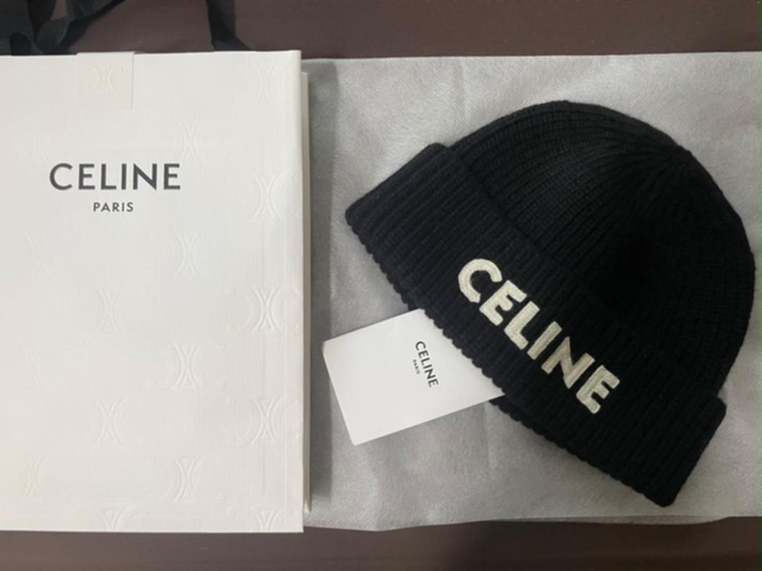 42 割引ブラック系 内祝い 21aw新作 セリーヌ ニット帽ビーニー黒celine ニットキャップ ビーニー 帽子 ブラック系 Redemptiveroofing Com