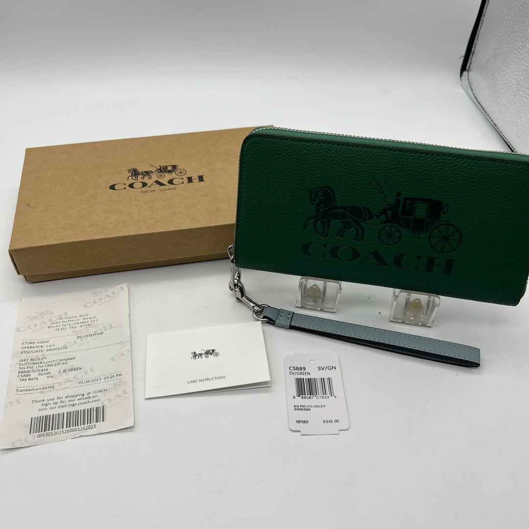 COACH 長財布 C5889 グリーン CM177