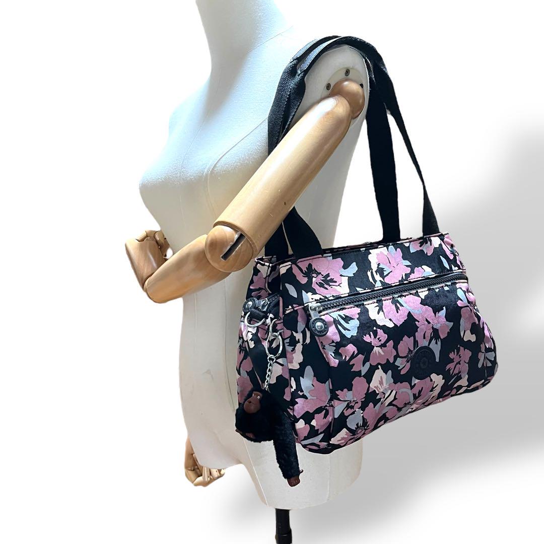 ✨極美品✨ KIPLING キプリング 2way ショルダーバッグ 花柄 ゴリラ ✨極美品✨ KIPLING キプリング 2way ショルダーバッグ 花柄