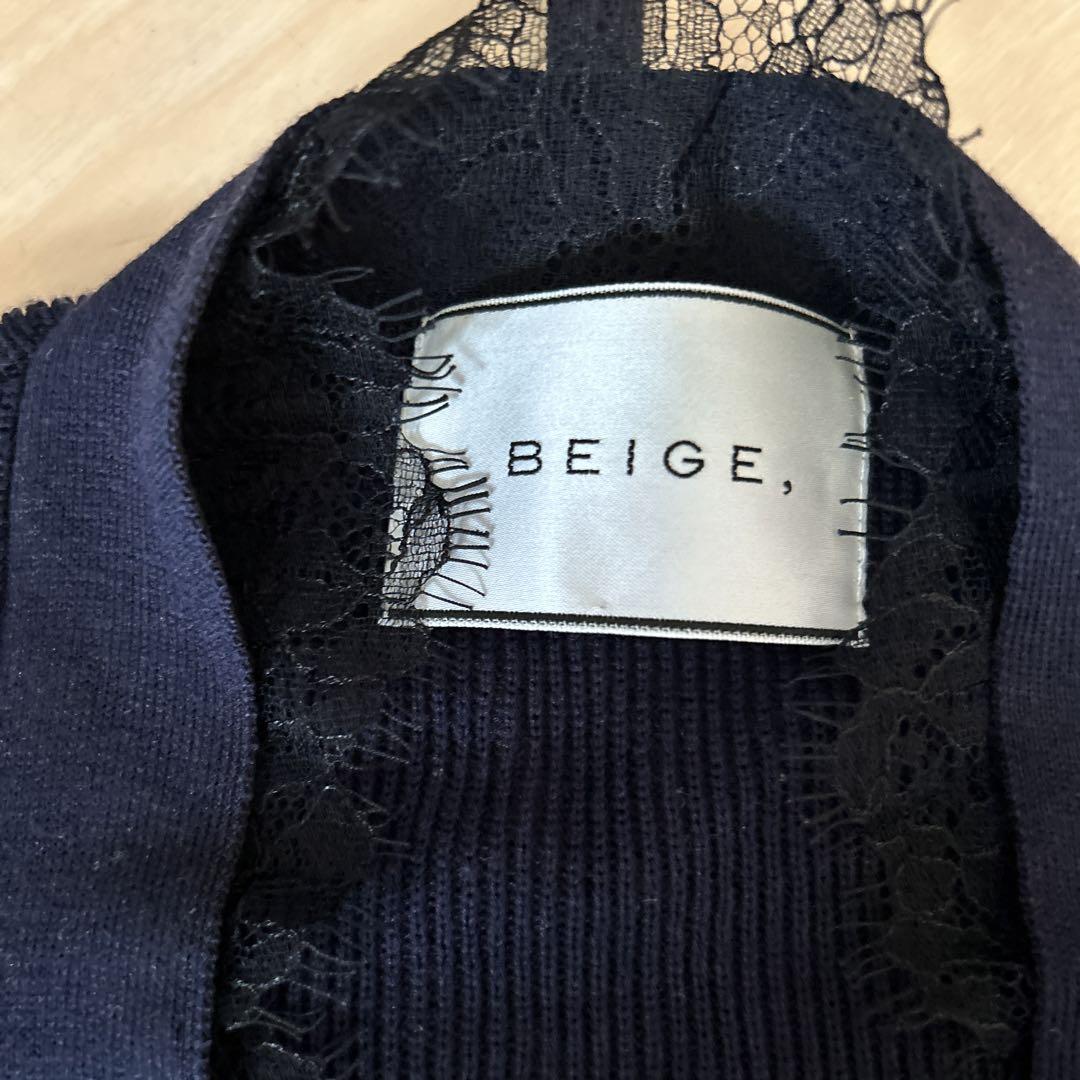 ベイジ BEIGE オンワード リブニットカーディガン シルクコットン