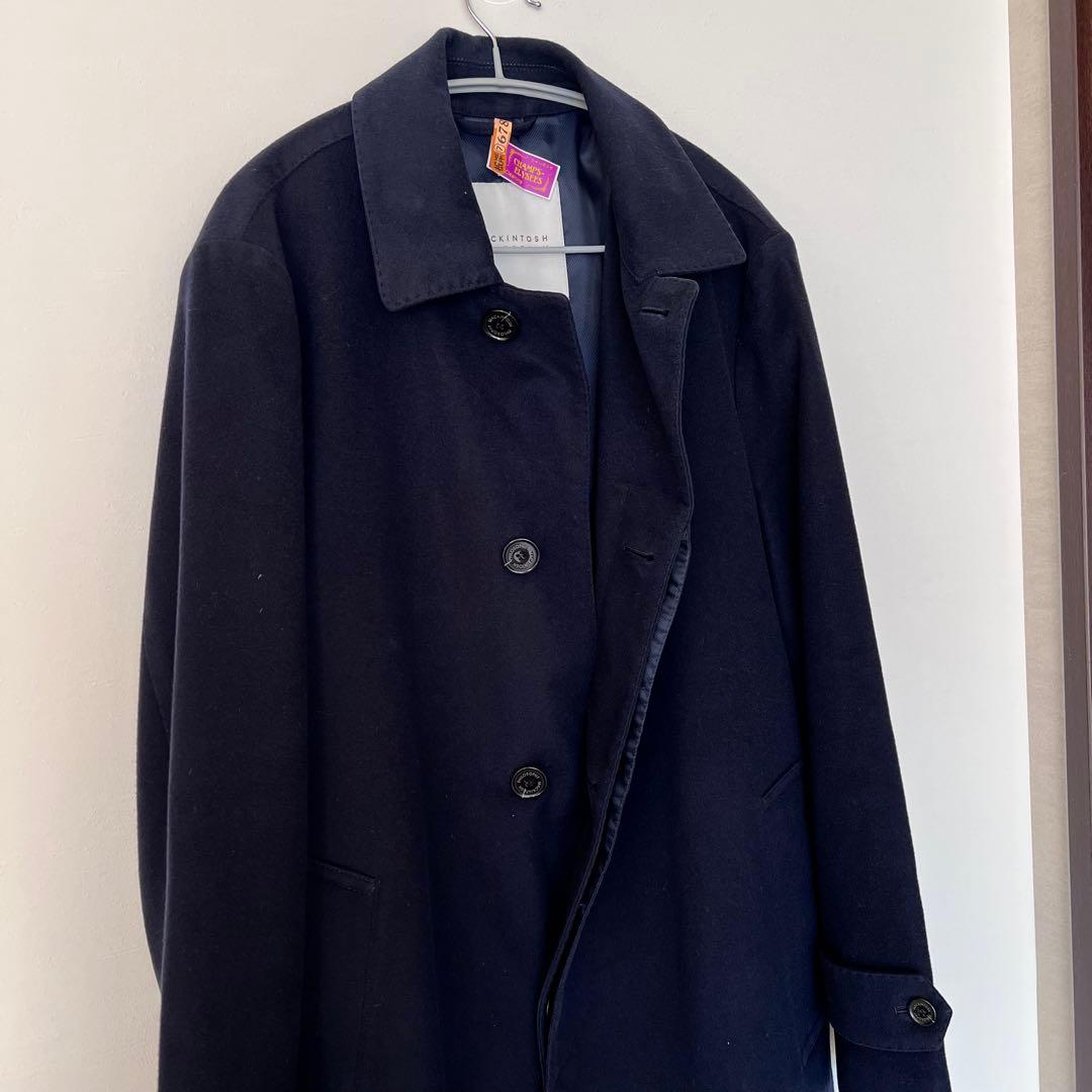状態良好!マッキントッシュフィロソフィー ウールコート ステンカラー 紺38 状態良好!マッキントッシュフィロソフィー ウールコート ステンカラー 紺38