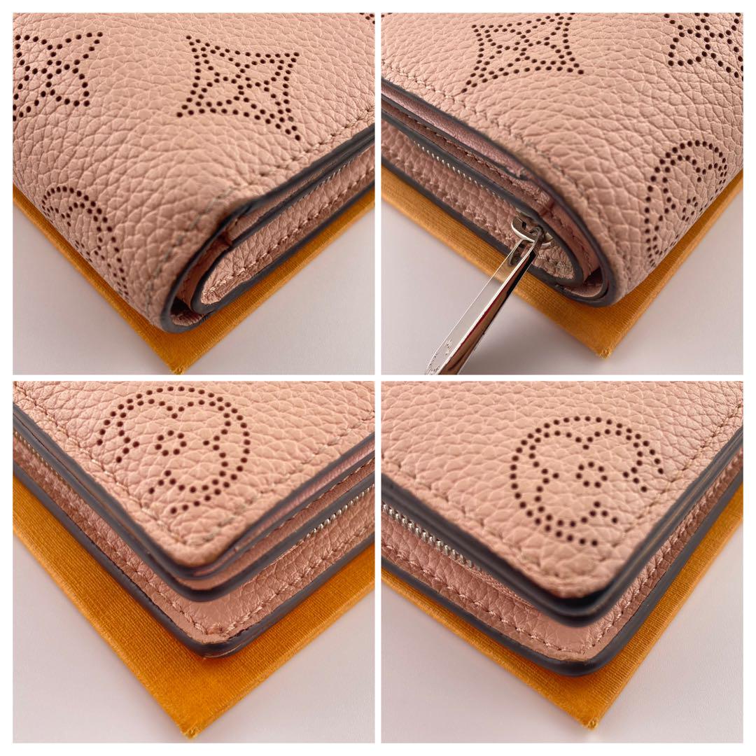 【美品】 近年物 ルイヴィトン マヒナ ポルトフォイユクレア 二つ折り財布ピンク 画像4