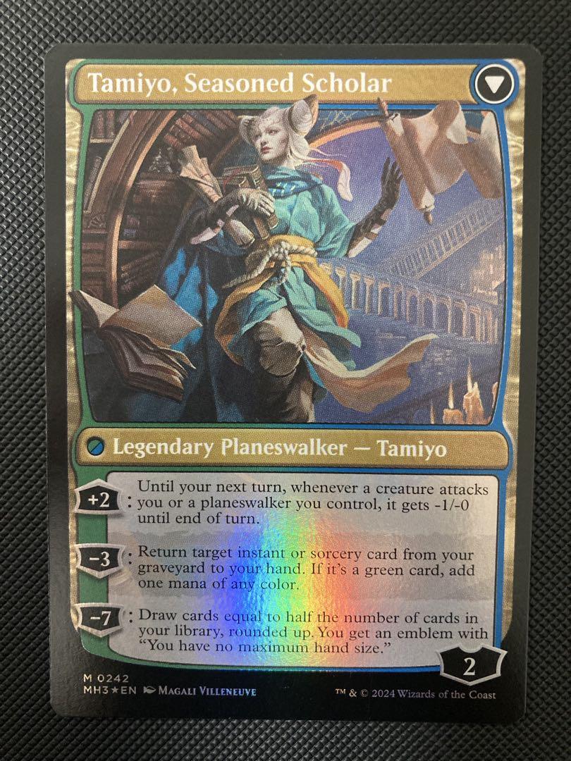 知りたがりの学徒、タミヨウ　ボーダーレス　英語　foil マジックザギャザリング 名作 foil MTG 知りたがりの学徒、タミヨウ ボーダーレス 拡張