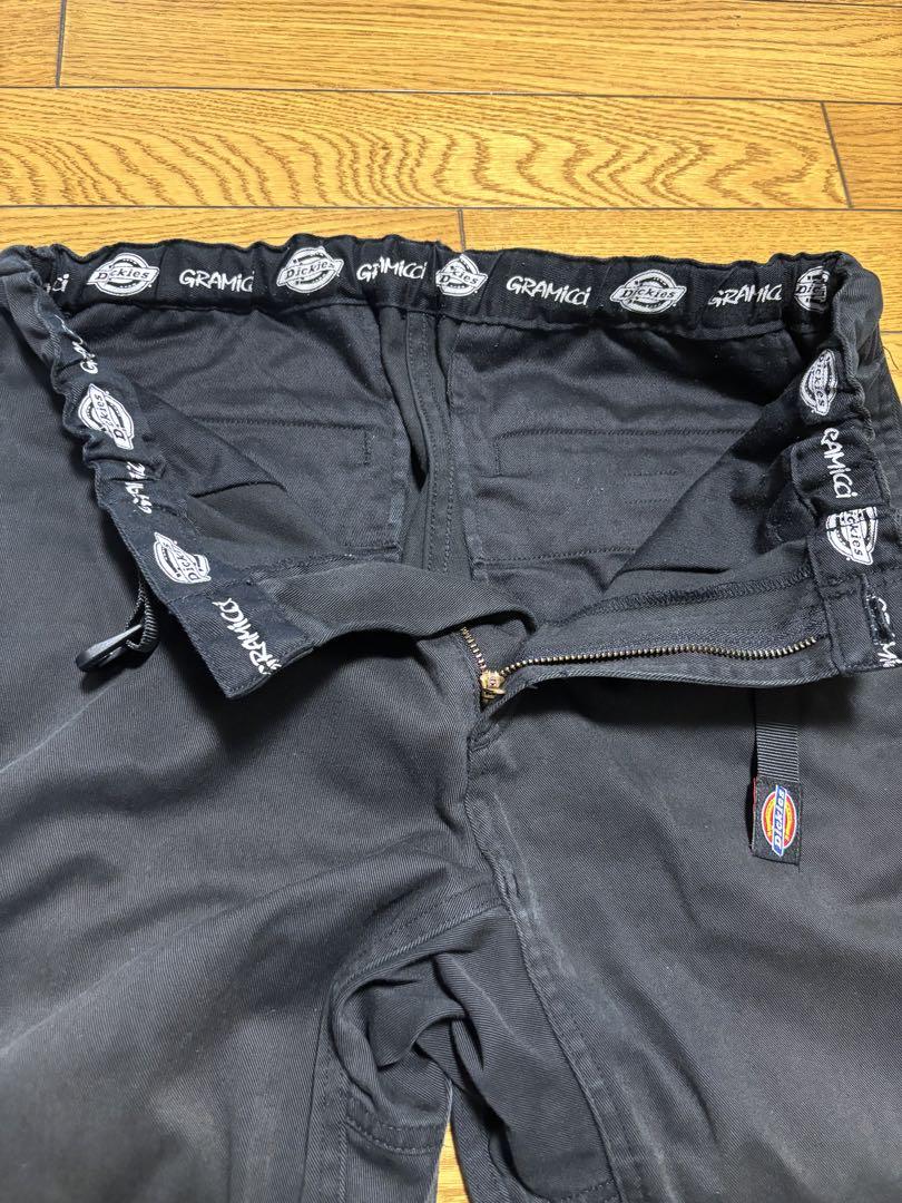 ディッキーズ×GRAMICCI 黒 ワークパンツ　チノパン ウエスト調整機能付き
