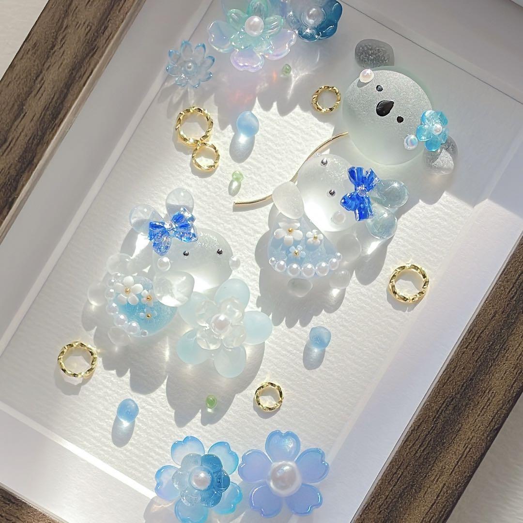 ④＊コアラ風船につかまって ネモフィラ＊シーグラスアート