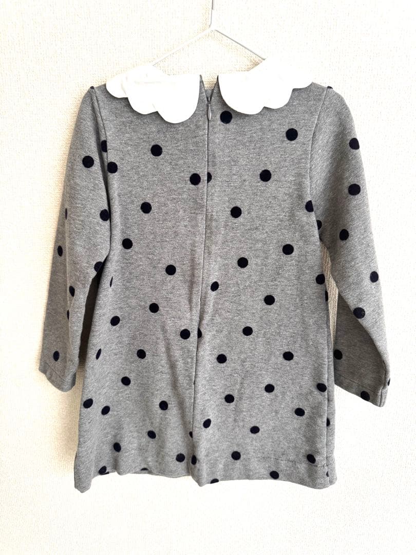 jacadi ドット柄 スカラップ襟 ワンピース 116cm 6A