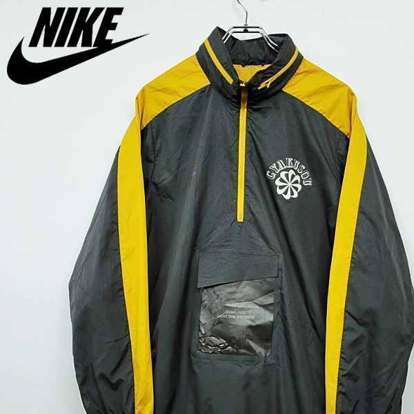 【古着】ナイキ NIKE ナイロンジャケット イエロー×グレー 風車ロゴ 10,580円