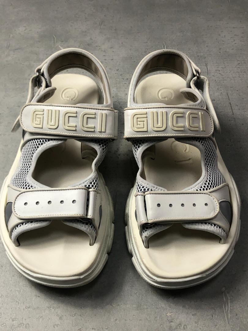 GUCCI グッチ ベルクロ ベルト サンダル ホワイト 16-8-105