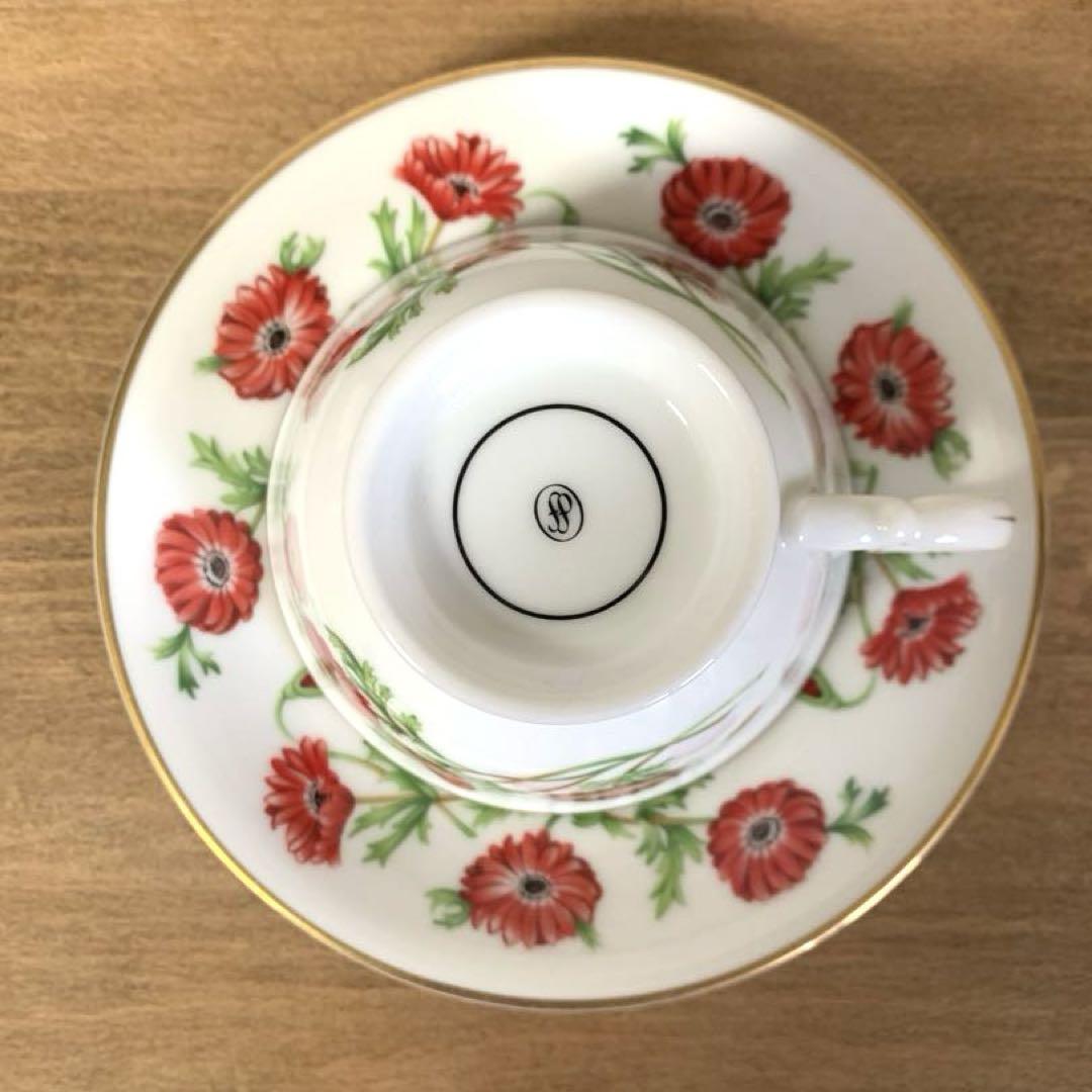 フランクリンポーセリング★花柄 ティーカップ 5客と飾り棚 フランクリンポーセリング☆花柄 ティーカップ 5客と飾り棚