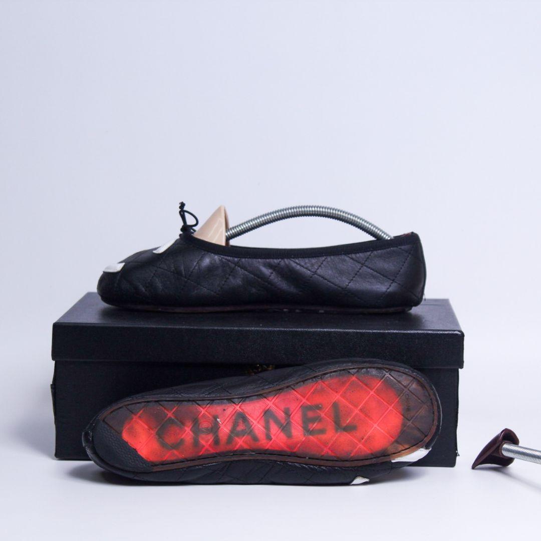 【美品】CHANEL シャネル マトラッセ フラット バレリーナ 24cm