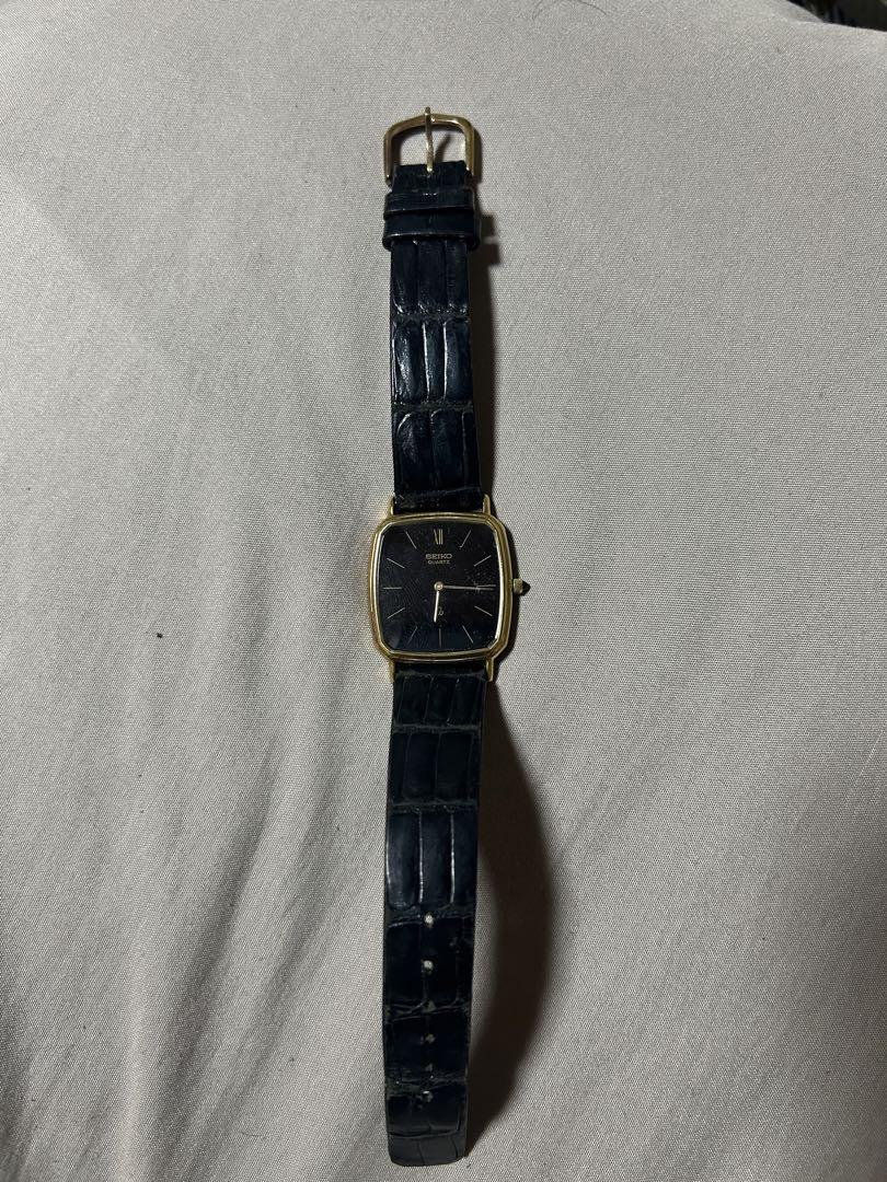 セイコー SEIKO 腕時計 クォーツ 黒文字盤 14K×SS6020-5430
