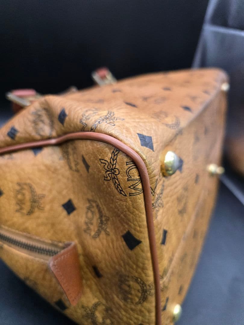 MT435　MCM　ボストンバッグ　レザー　現状品