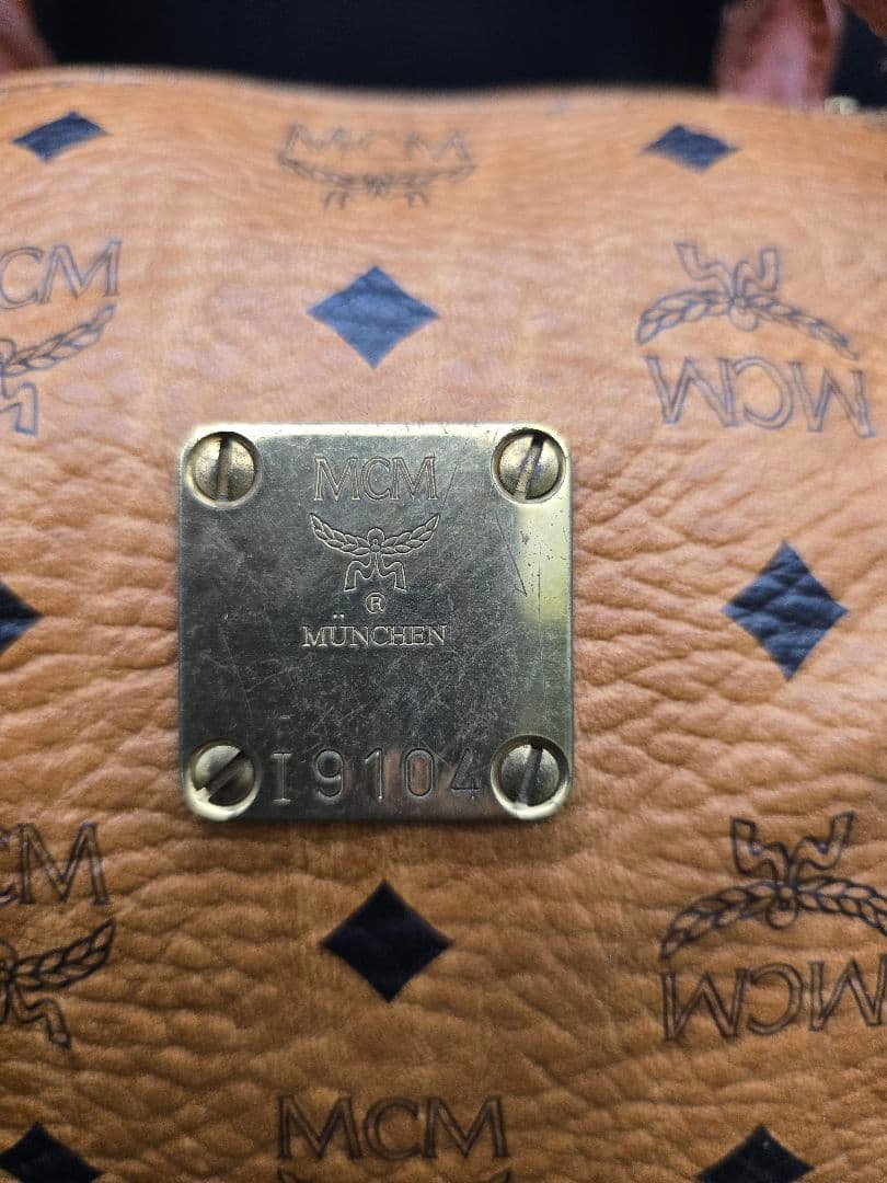 MT435　MCM　ボストンバッグ　レザー　現状品