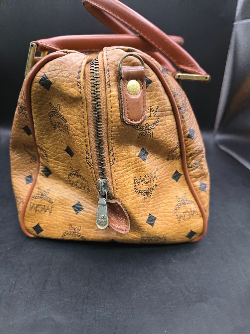 MT435　MCM　ボストンバッグ　レザー　現状品