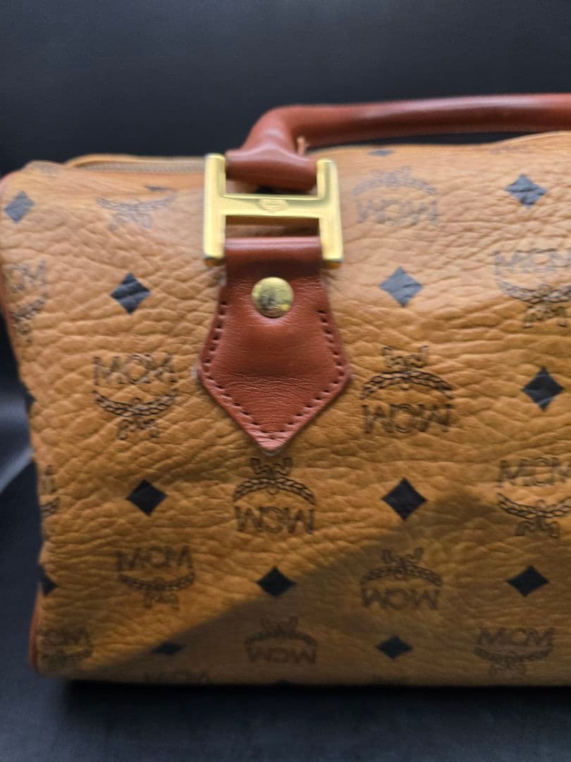 MT435　MCM　ボストンバッグ　レザー　現状品