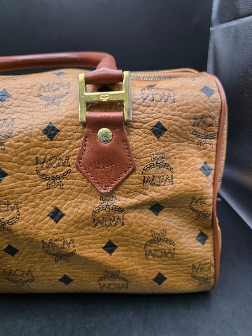 MT435　MCM　ボストンバッグ　レザー　現状品