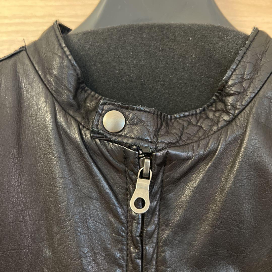 黒 レザージャケット shama 38 M ライダース メンズ - メルカリ