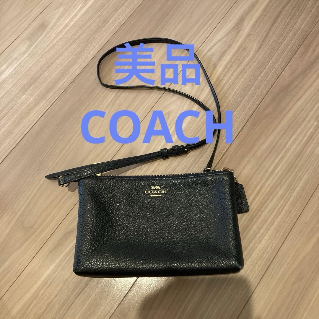 美品☆COACH ショルダーバッグ、ネイビーバッグ