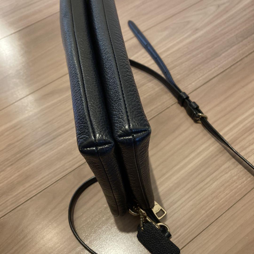美品☆COACH ショルダーバッグ、ネイビー