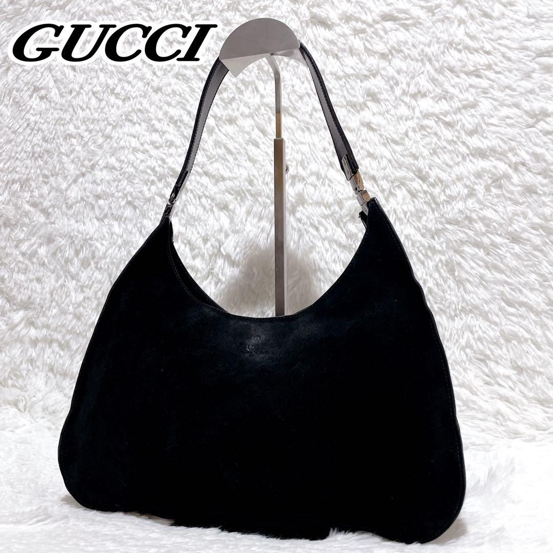 美品✨GUCCI ワンショルダーバッグ スエード×レザー ハーフ 美品✨GUCCI ワンショルダーバッグ スエード×レザー ハーフ