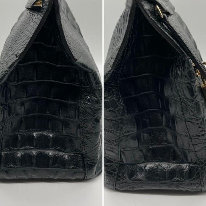 爆買い国産 美品 フルラ 2way パイパー ショルダーバッグ クロコ チャーム 自立 黒 LrY85-m99813632150 爆買い限定SALE