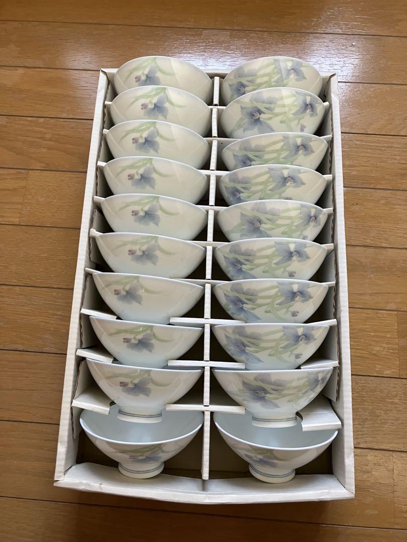 【未使用】昭和レトロ彩宴茶碗20膳ご飯茶碗来客用