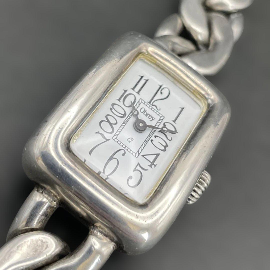Obrey SOLID SILVER バングルウォッチ チェーンブレスレット純銀