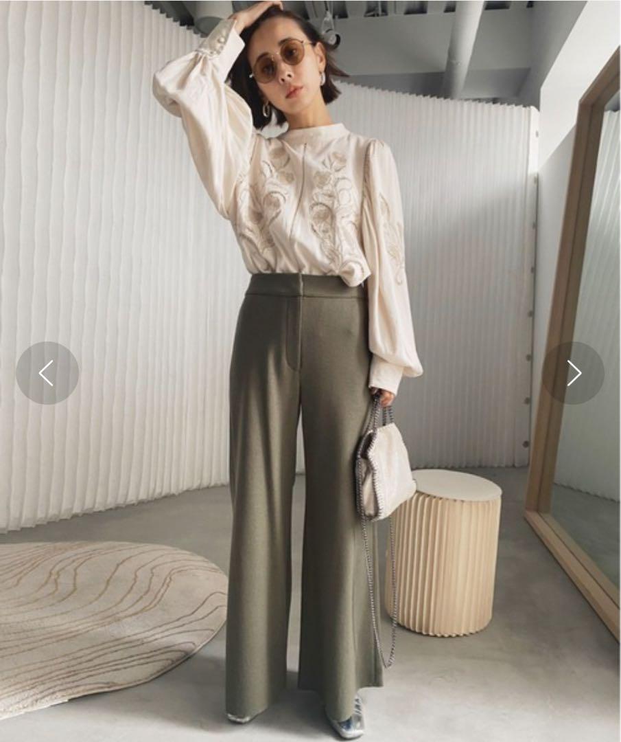 トップス AMERI LADY EMBROIDERY PUFF BLOUSE