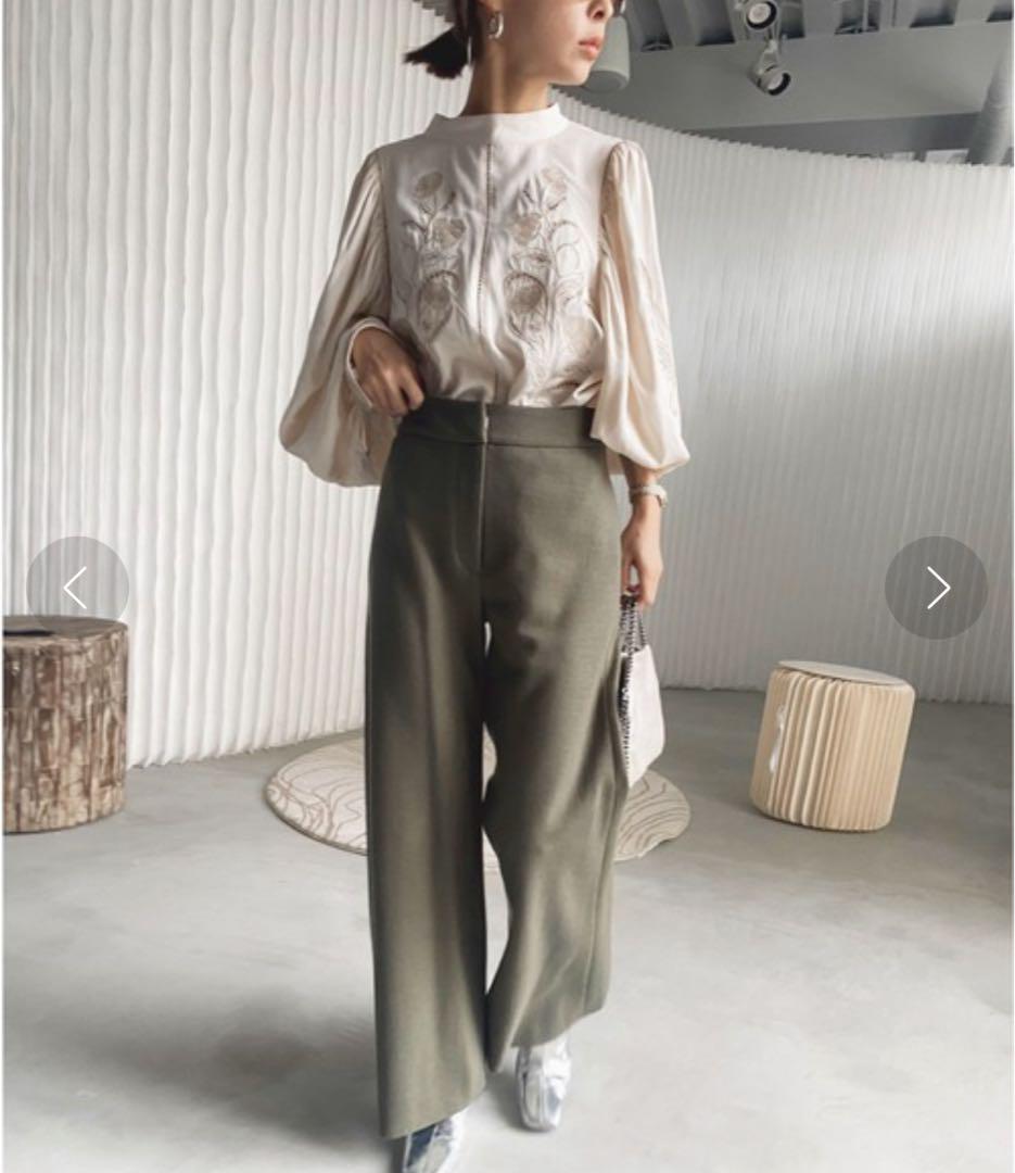 トップス AMERI LADY EMBROIDERY PUFF BLOUSE