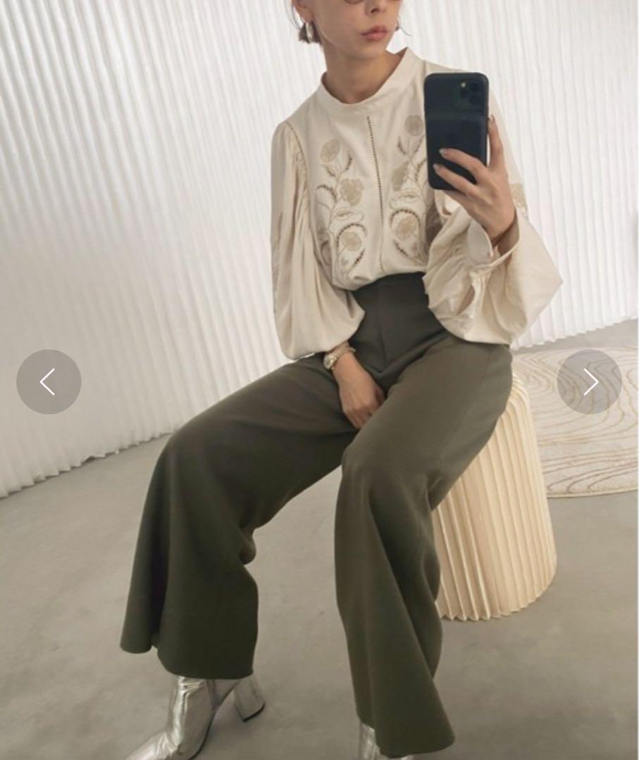 トップス AMERI LADY EMBROIDERY PUFF BLOUSE