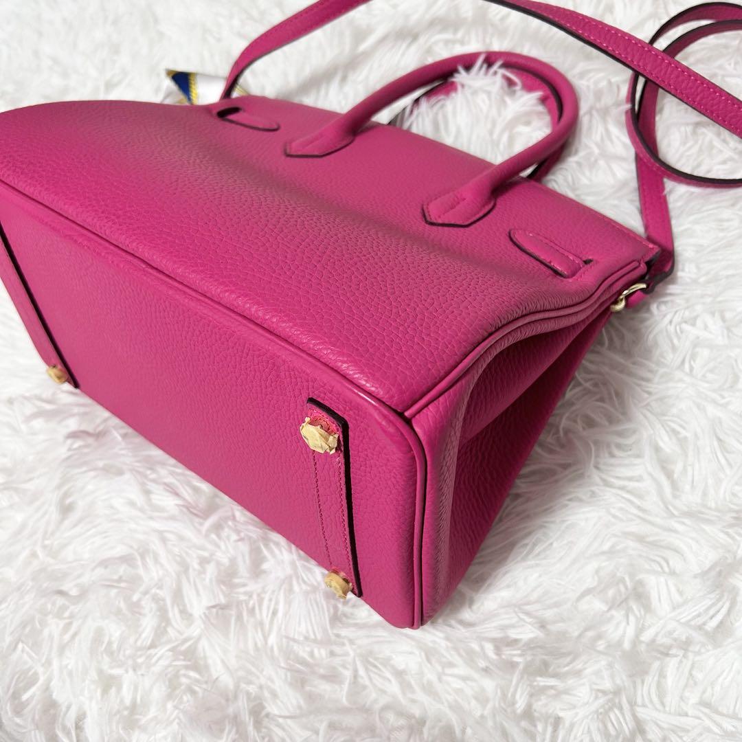 美品 2wayハンドバッグ ショルダーバッグ カデナ ゴールド