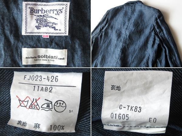 希少 ビンテージ BURBERRYS' SOLBIATI リネンダブルジャケット