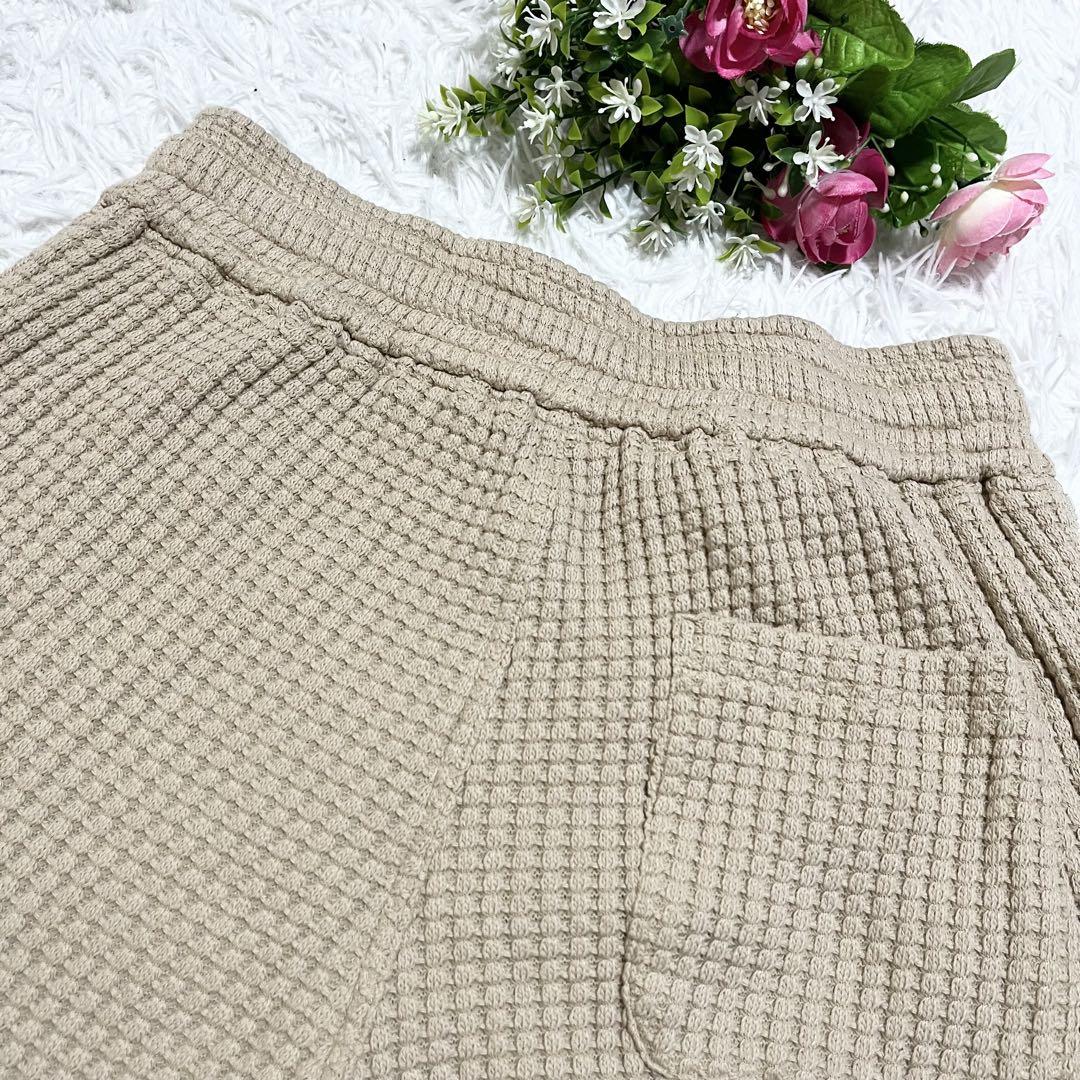 美品 SEAGREEN シーグリーン ハーフパンツ ワッフル ベージュ 02
