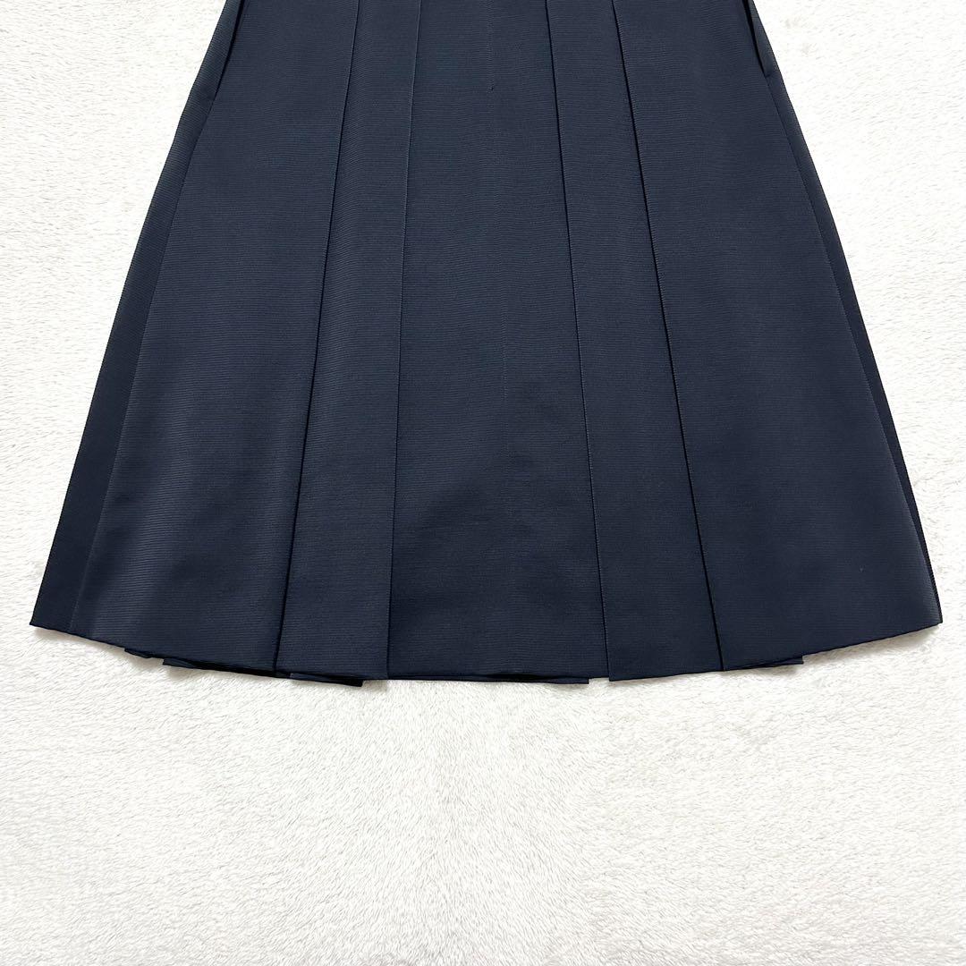 美品 ANAYI グログランタックスカート フレア 36 ネイビー