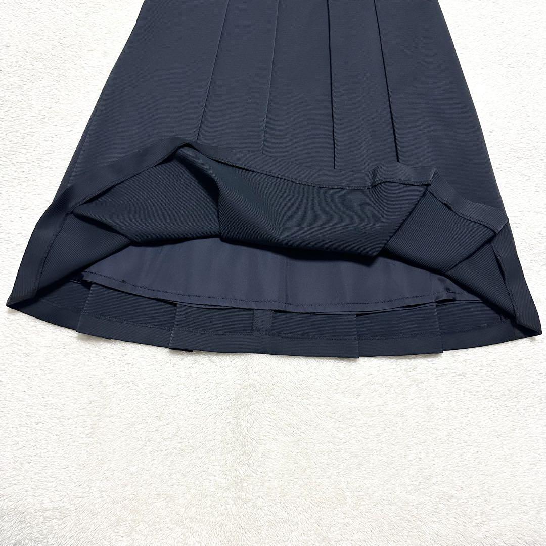 美品 ANAYI グログランタックスカート フレア 36 ネイビー