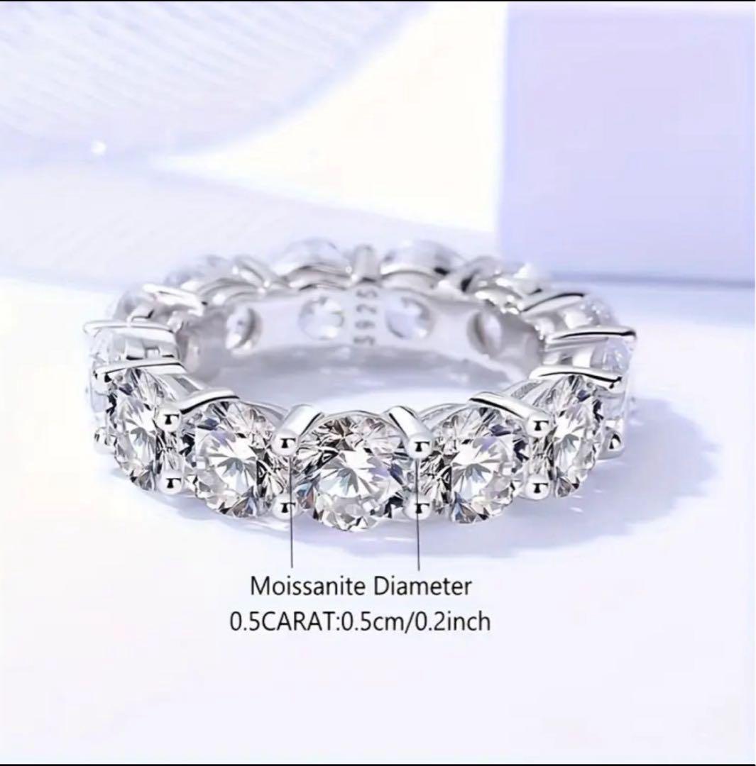 【限定販売】 新品】トータル7ct モアサナイト フルエタニティーリング 17号 アクセサリー
